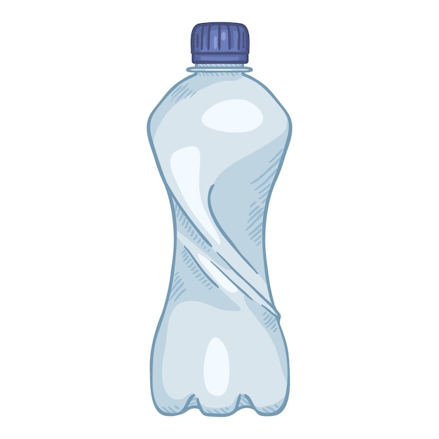 Vector cartoon illustration small plastic bottle