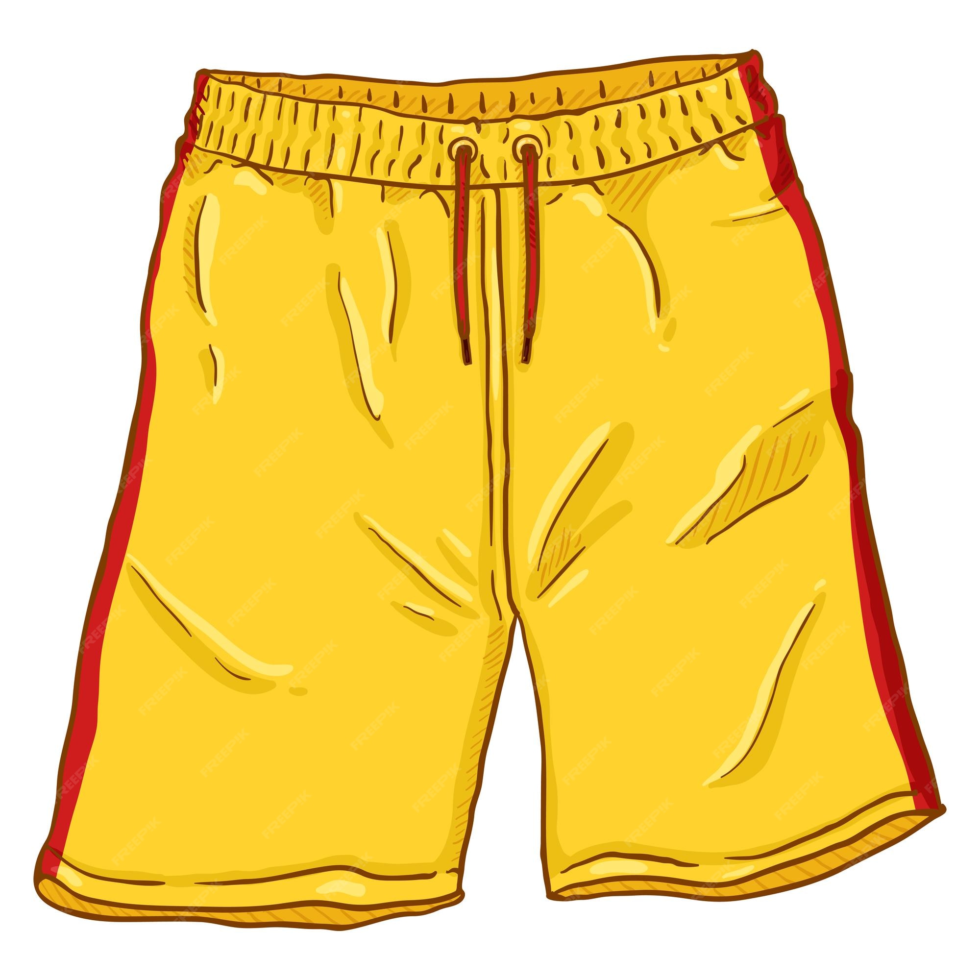 Premium Vector | Vector cartoon illustration yellow basketball shorts ...