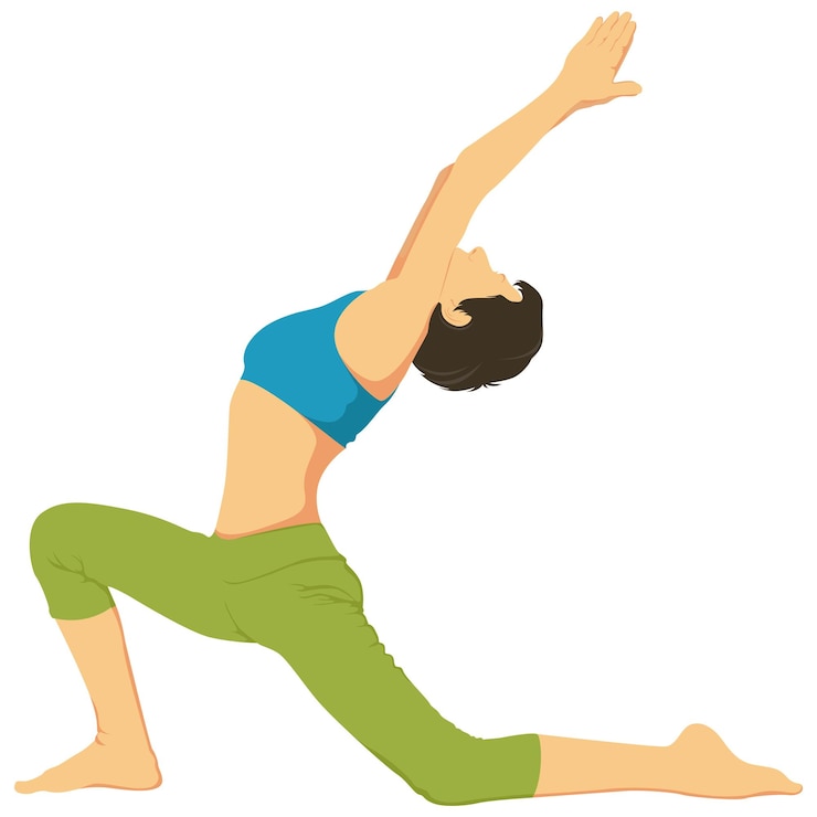 वेक्टर vector cartoon illustration of yoga pose anjaneyasana