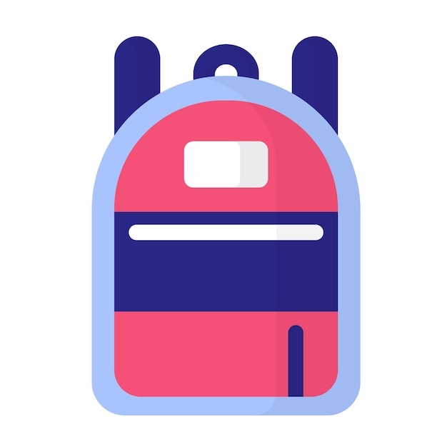 Vector cartoon multicolored school bag or backpack. Back to school.