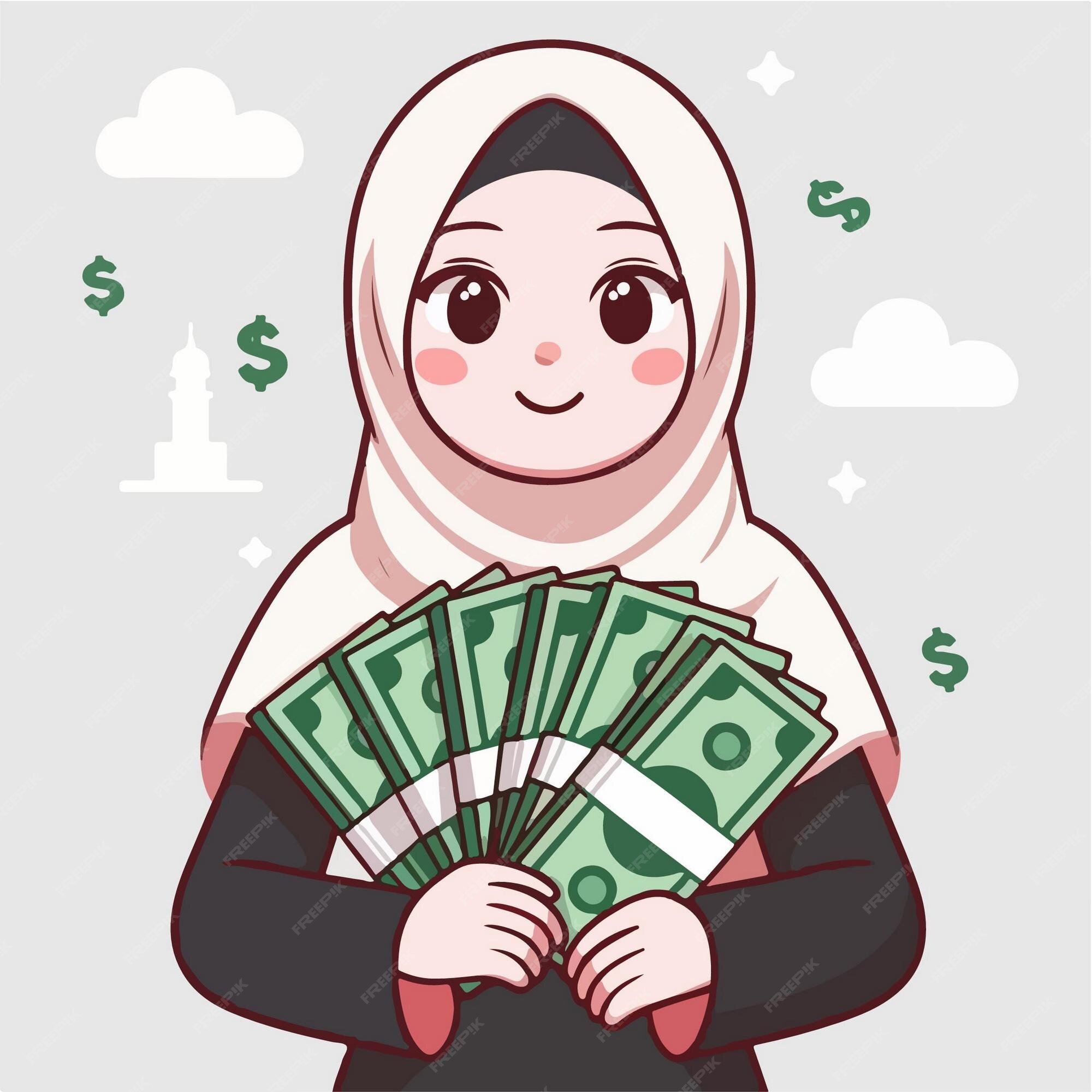 Premium Vector Vector Cartoon Muslim Woman Holding A Lot Of Money agriculture-machinery-equipment-technology-in-india-shop-it