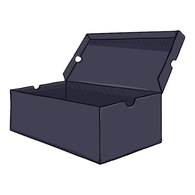 Vector vector cartoon open dark blue shoes box