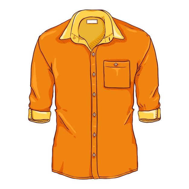 Vector vector cartoon orange casual men shirt