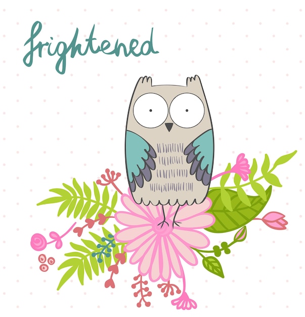 Vector cartoon owl