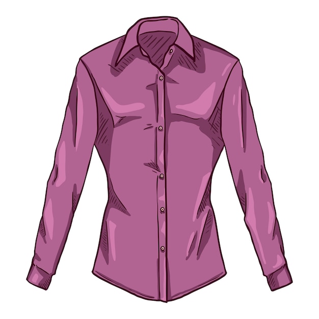 Vector vector cartoon paars vrouwen shirt