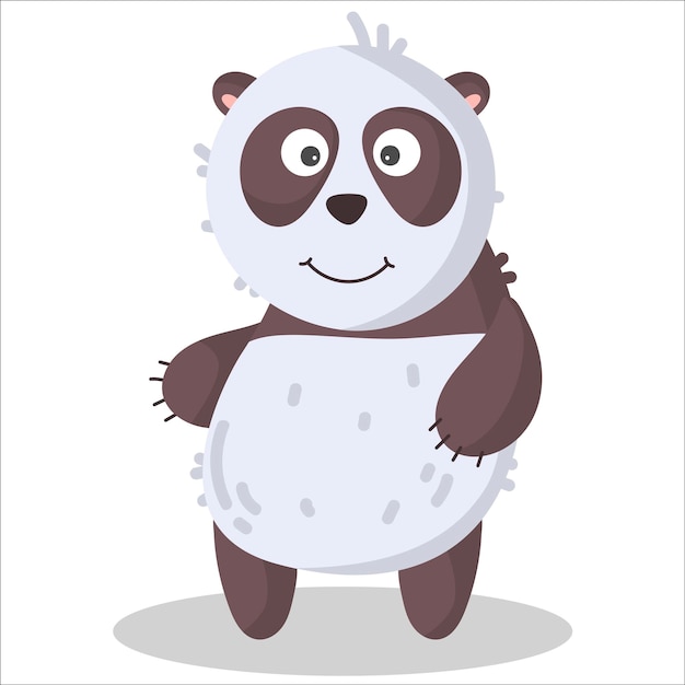 Vettore cartone animato panda animale africano divertente tipo koala orso divertente carino adorabile piccolo animale africano per stampa di moda bambini indossare poster vivaio invito biglietto di auguri design