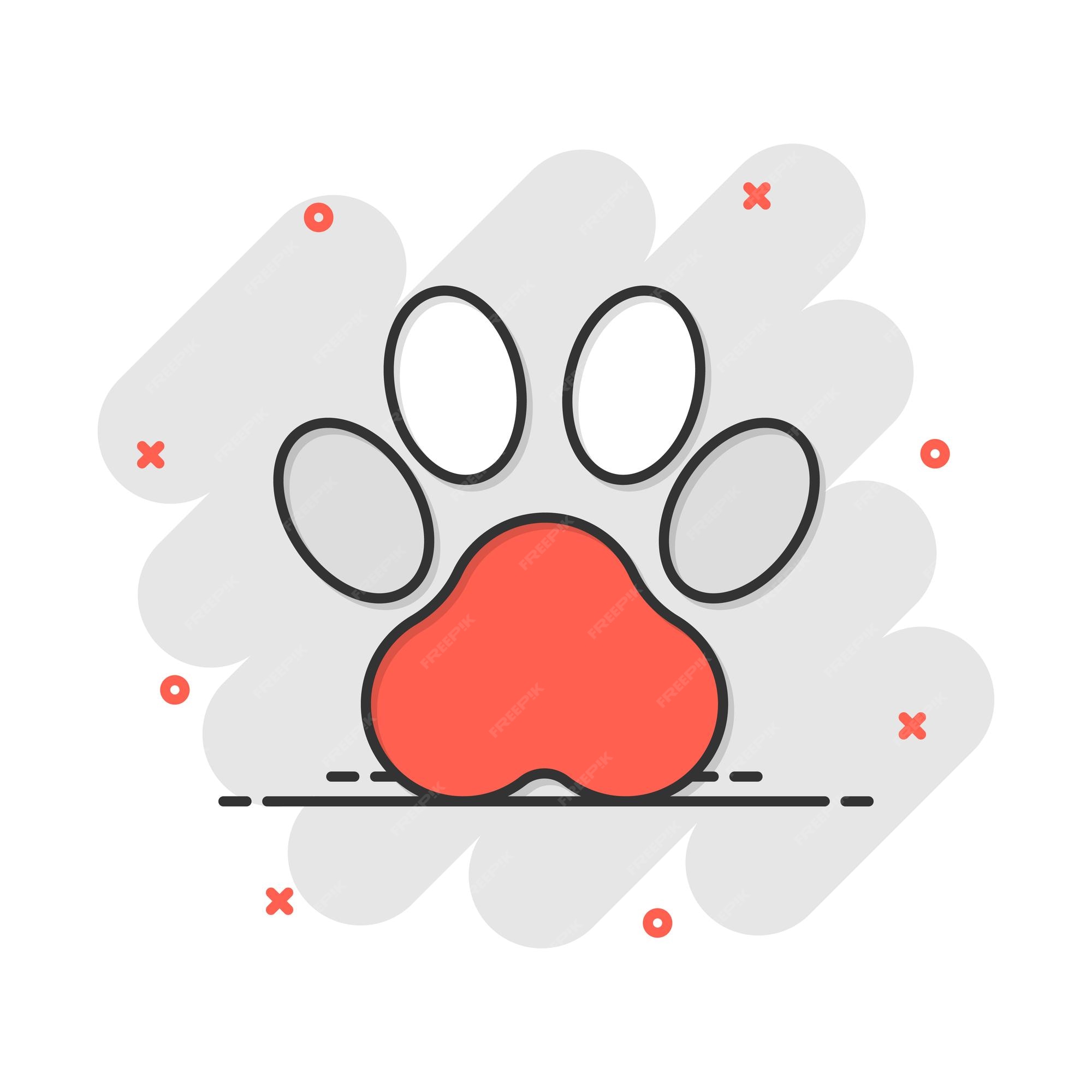 Premium Vector | Vector cartoon paw print icon in comic style dog cat bear paw sign illustration pictogram animal foot business splash effect concept Premium Vector | Vector cartoon paw print icon in comic style dog cat bear paw sign illustration pictogram animal foot business splash effect concept