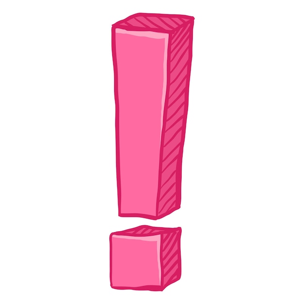 Vector Cartoon Pink Exclamation Mark