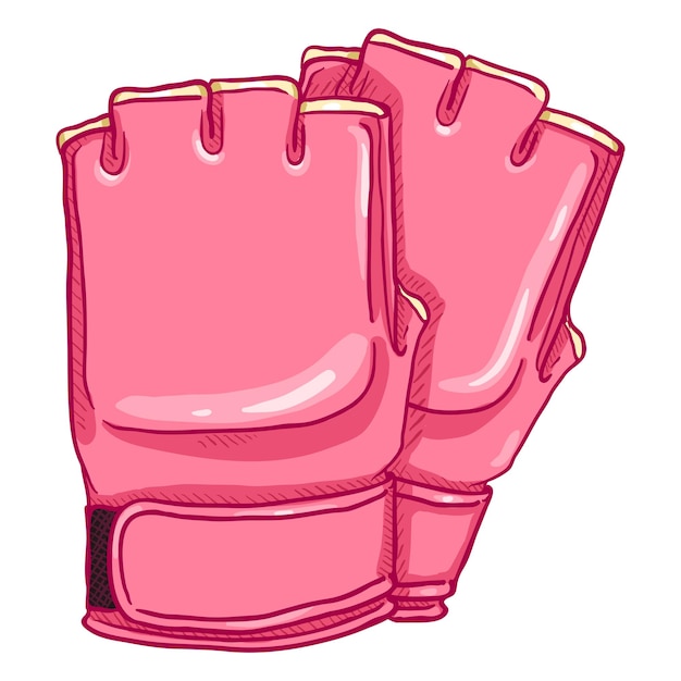 Vector Cartoon Pink Fighting Gloves for Mix Martial Arts MMA Equipment