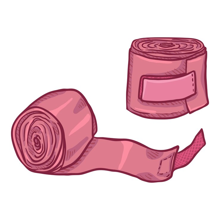 Vector vector cartoon pink rolled boxing wrist wrapping