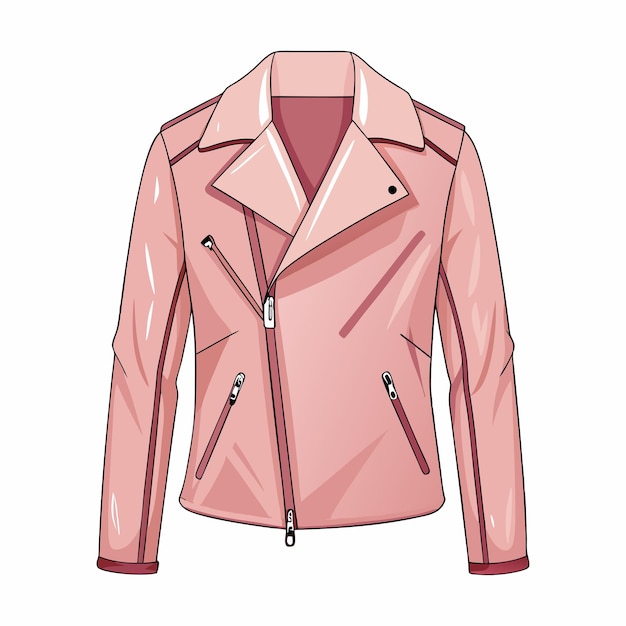 vector cartoon pink women motorcycle leather jacket 17