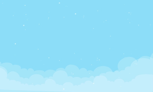 Vector cartoon platte stijl witte wolken op blauw