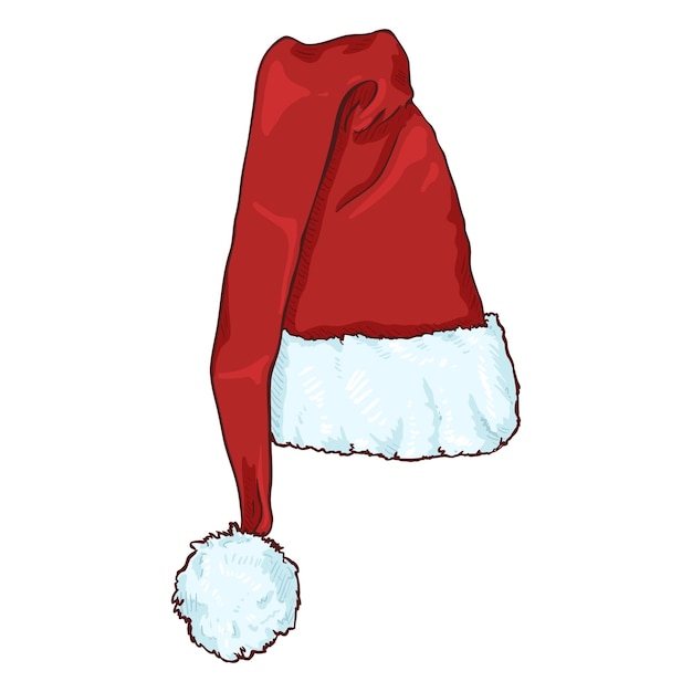 Vector Cartoon Red Santa Claus Hat Christmas Decoration