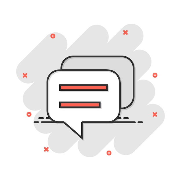 Vector vector cartoon speech bubble icon in comic style discussion dialog sign illustration pictogram comment cloud business splash effect concept