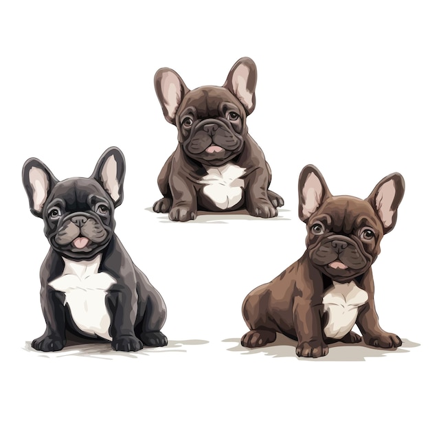 Vector vector cartoon sticker of cute puppies