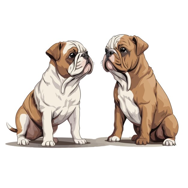 vector cartoon sticker of cute puppies