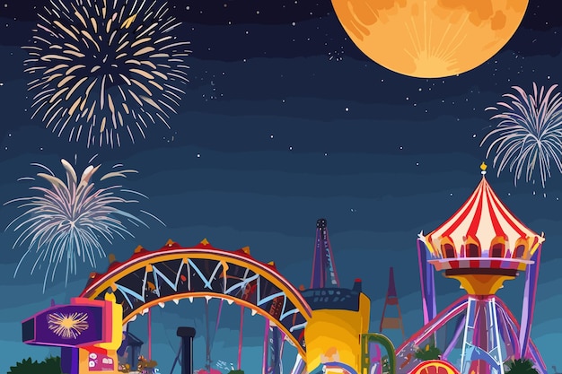 Vector vector cartoon style carnival background illustration