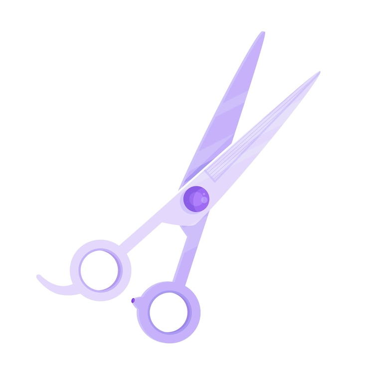Vector vector cartoon style scissors design on pink background