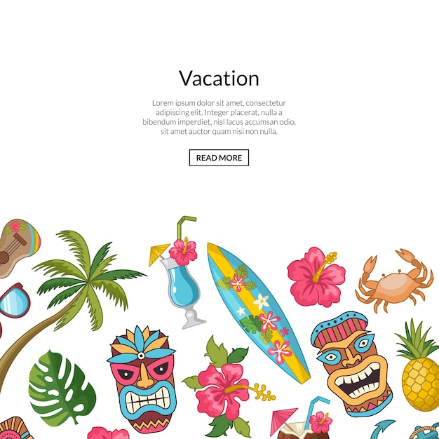 Vector vector cartoon summer travel elements illustration