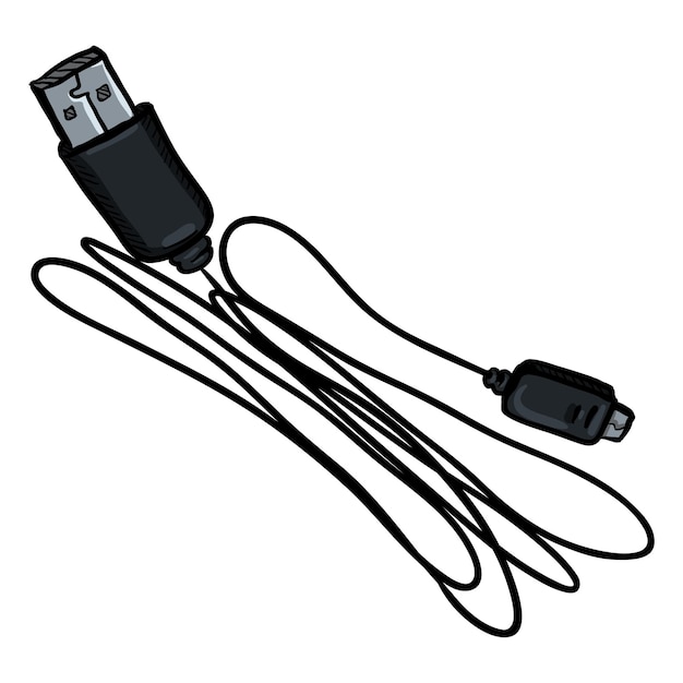 Vector vector cartoon usb wire for mobile phones