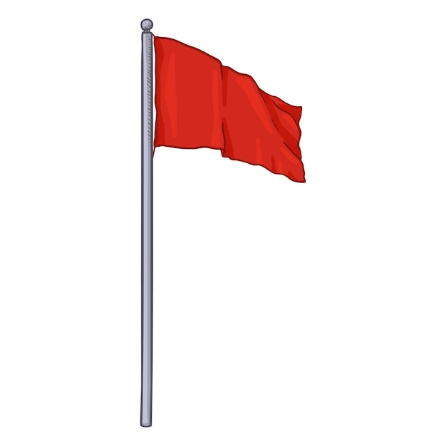 Vector cartoon waving red flag