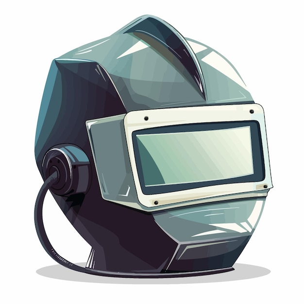 Vector vector cartoon welding helmet isolated white background