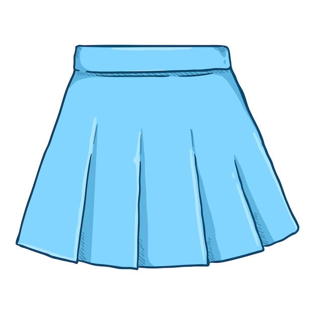 Vector Cartoon Women Blue Skirt