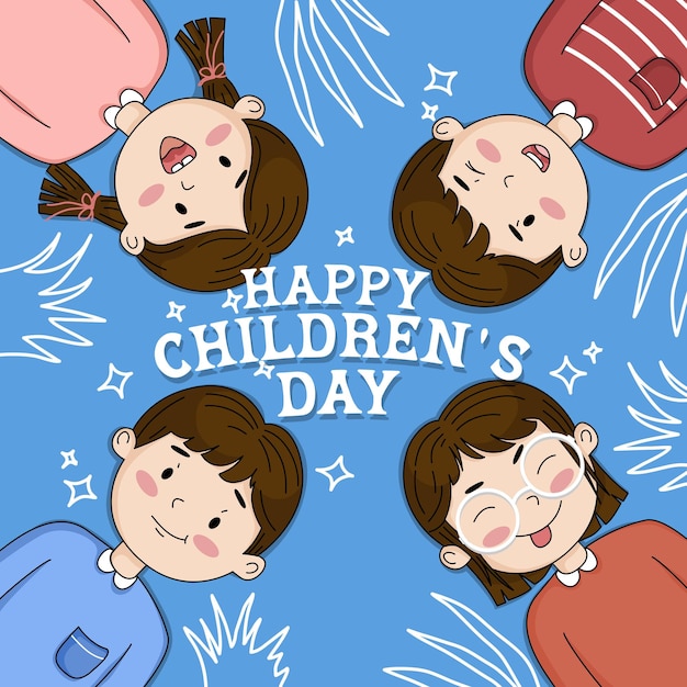 Vector cartoon world children's day illustration