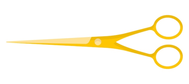 Vector cartoon yellow gold barber scissors. Back to school.