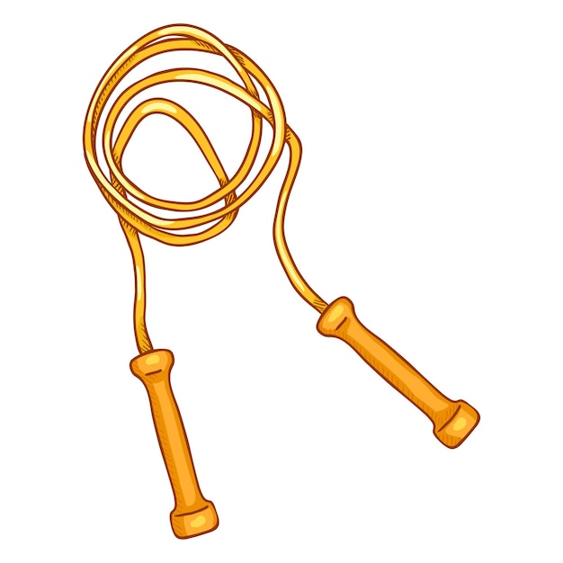 Vector cartoon yellow jumping rope