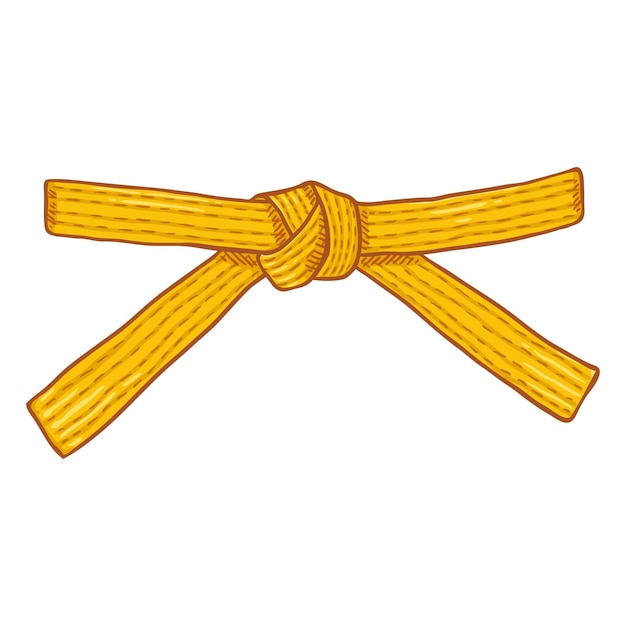 Vector vector cartoon yellow karate belt