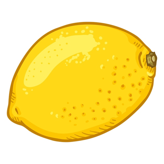 Vector Cartoon Yellow Lemon Fruit