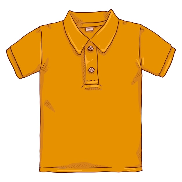 Vector vector cartoon yellow polo shirt