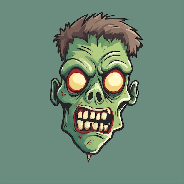 Vector cartoon zombie face