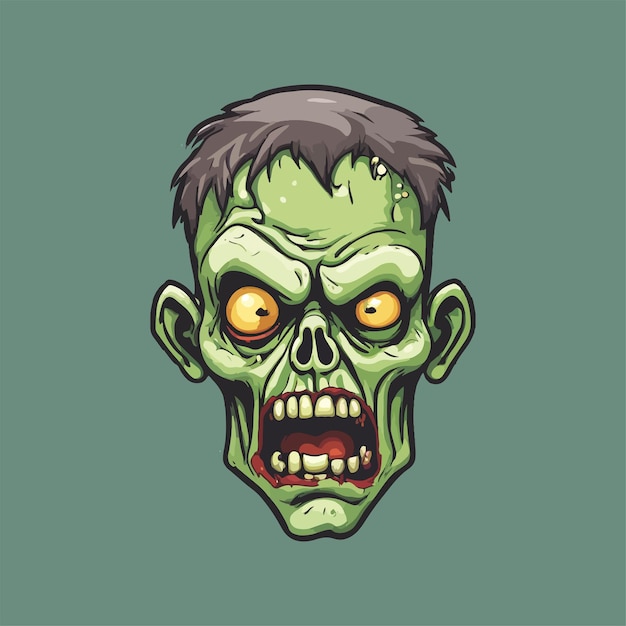 Vector cartoon zombie face