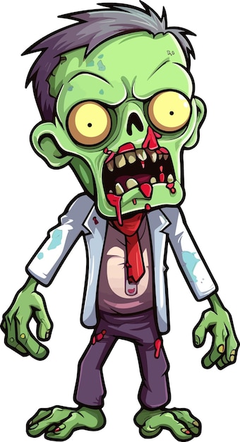 Vector cartoon zombie hand getekende illustratie