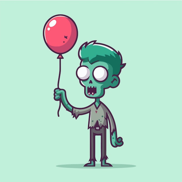 Vettore illustrazione di zombie di cartoni animati vettoriali