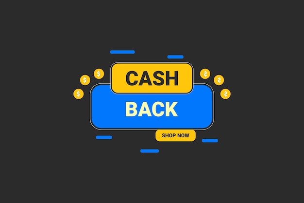 Vector cash back service financial payment label vector premium vector