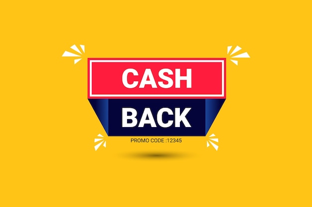 Vector cash back service financial payment label vector premium vector