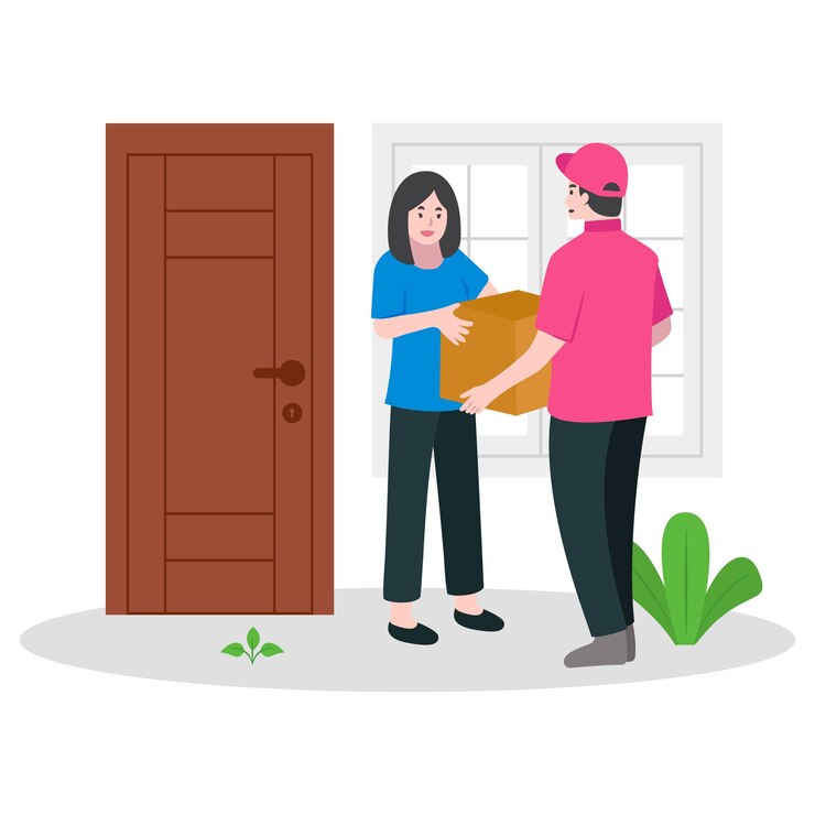 वेक्टर vector cash on delivery courier with boxes