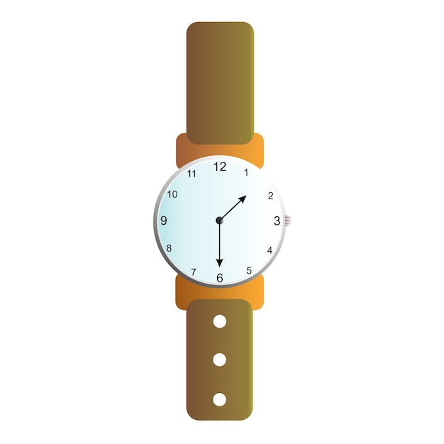 Vector vector casual horloge met een heldere en eenvoudige oranje band