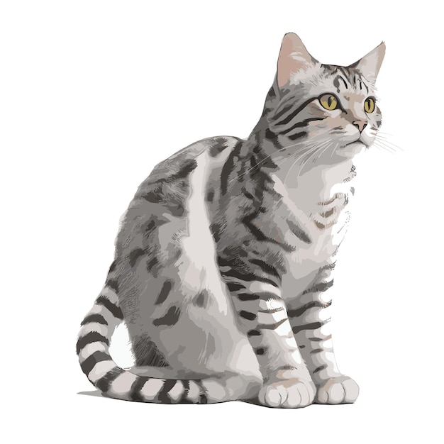 Vector vector cat animal clipart editable white background