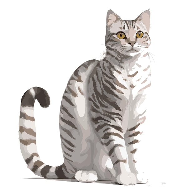 Vector cat animal clipart editable white background