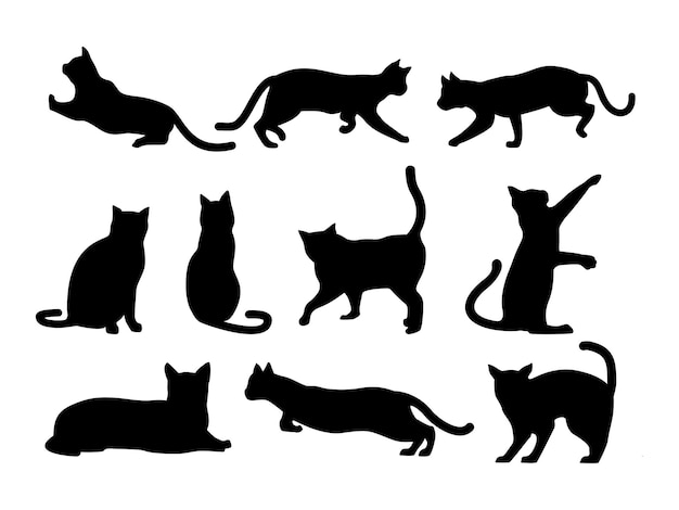 vector cat animal silhouettes
