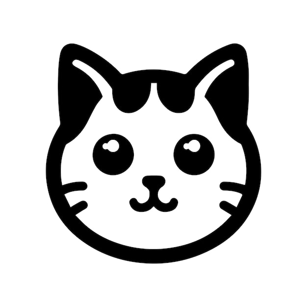 Vector cat face minimalist and adorable