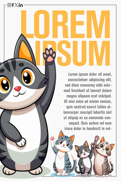 Vector vector cat illustrations poster design