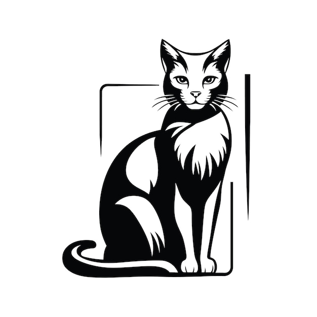 vector cat logo design template