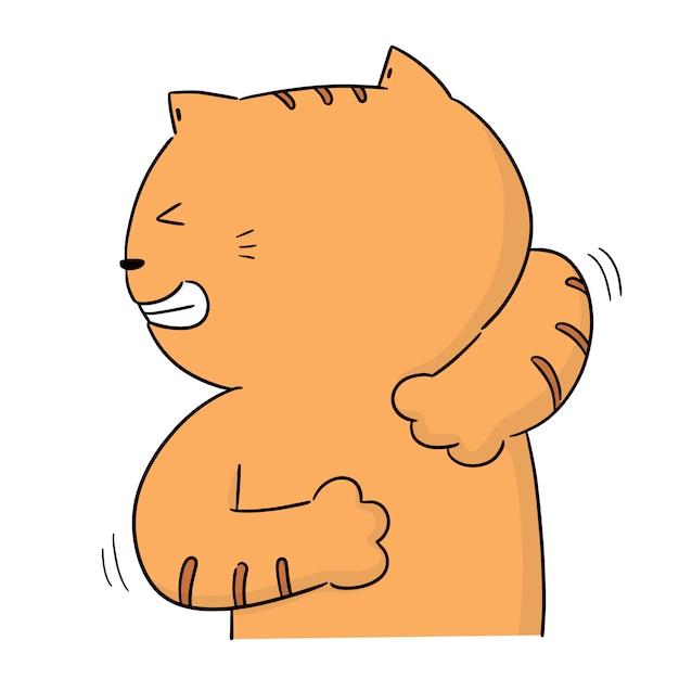 Vector of cat scratching back