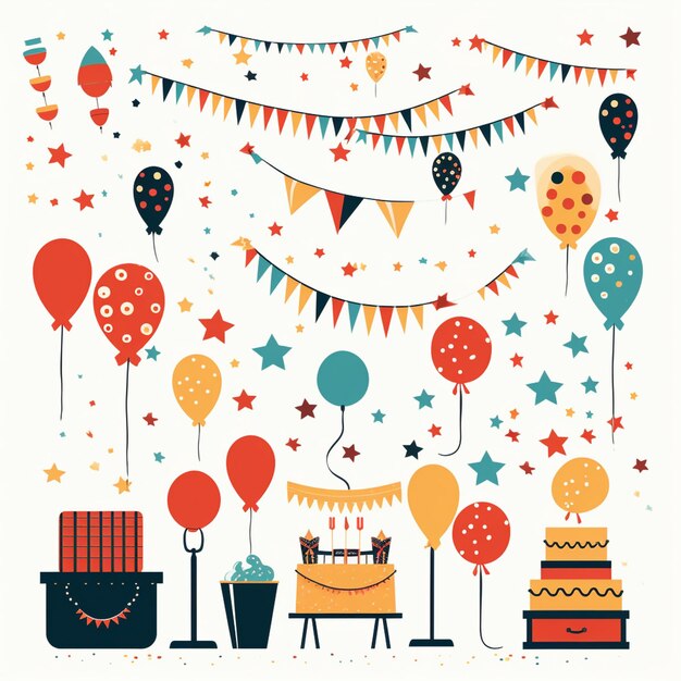 Vector vector celebration confetti party fun birthday illustration event happy celebrate holiday