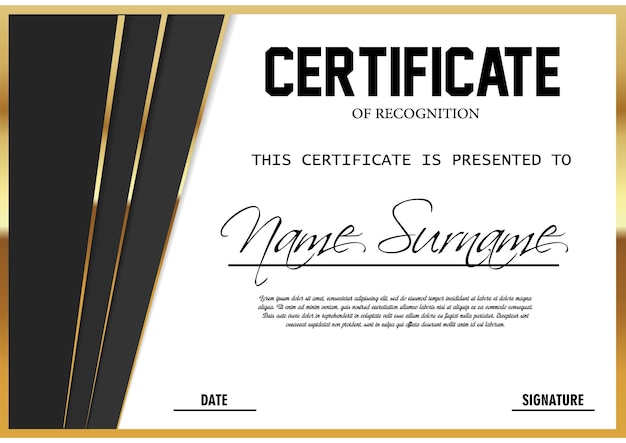 Vector certificate of achievement template